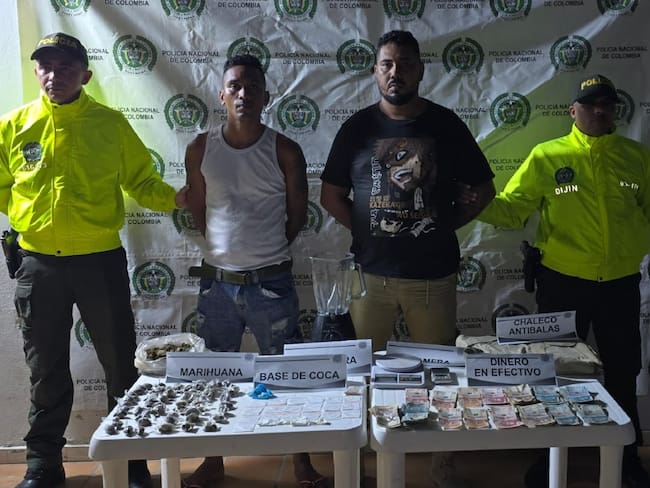 Policía captura a dos presuntos expendedores de drogas en Mompox