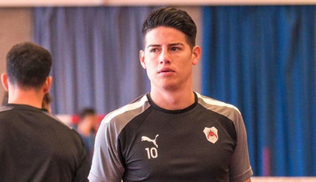 James Rodríguez en entrenamientos con el Al-Rayyan