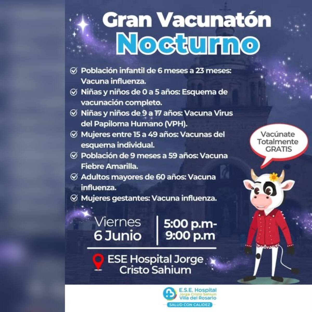 Villa del Rosario tendrá vacunatón nocturna este viernes 6 de junio
