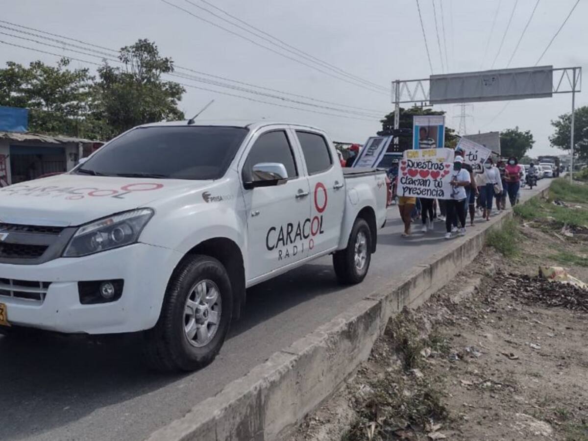Familiares de conductor desaparecido marcharon en Cartagena