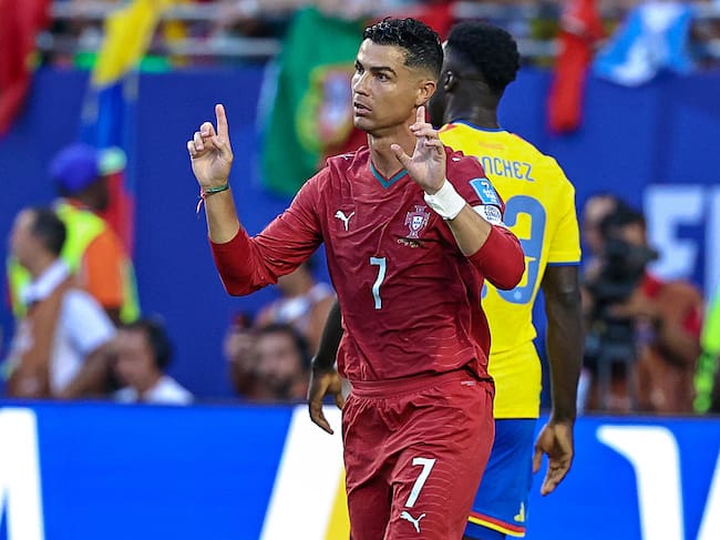 Cristiano Ronaldo en el partido ante Colombia / Getty Images