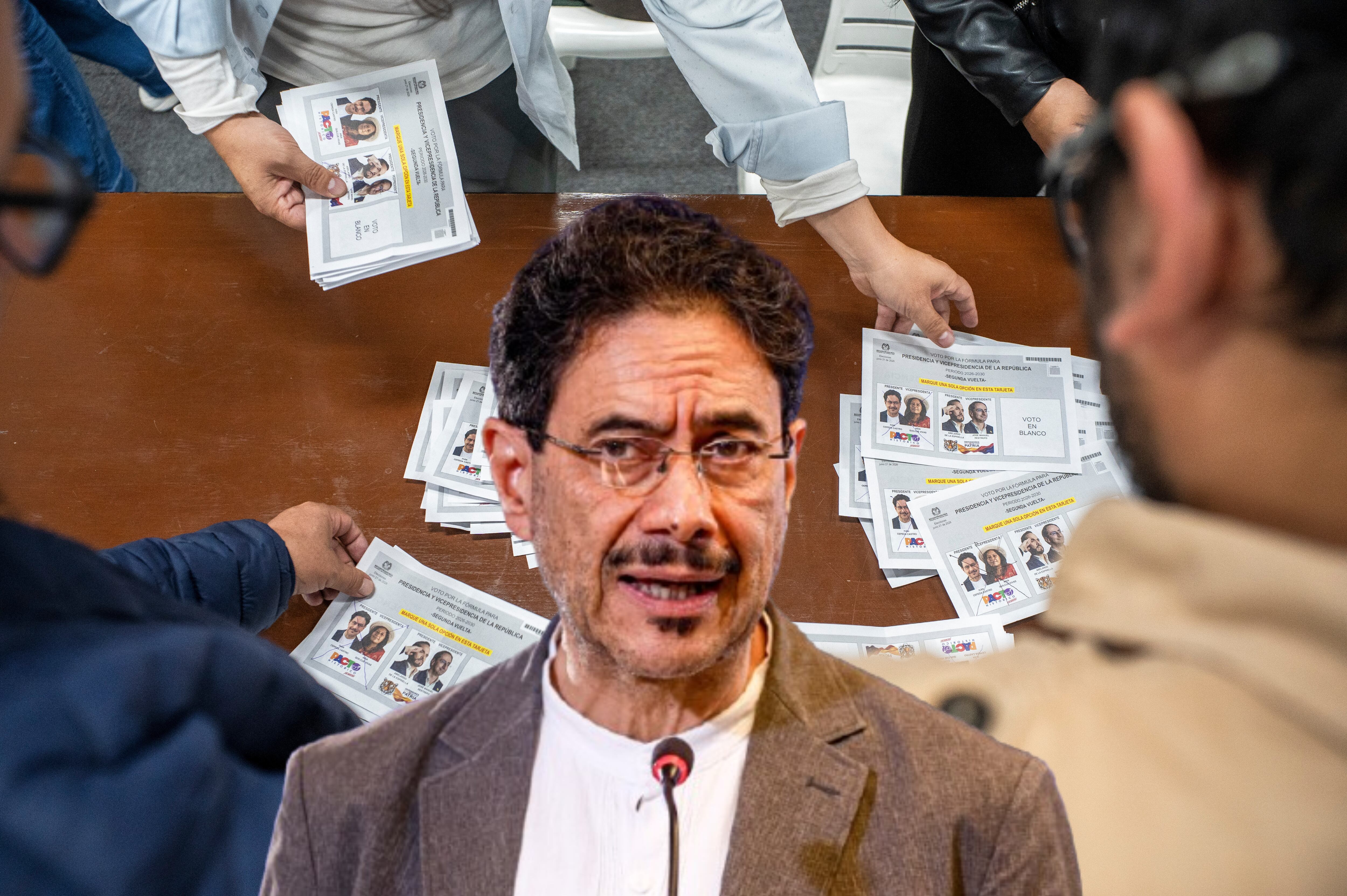 Imagen de referencia. Tarjetones de las votaciones presidenciales de segunda vuelta - Iván Cepeda en rueda de prensa: Getty Images.