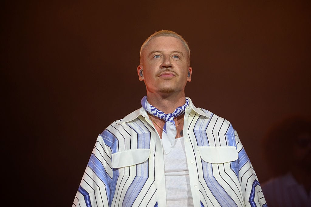 PARIS, FRANCE - JULY 19: American rapper Macklemore performs live on stage during the 5th Lollapalooza Paris Festival on July 19, 2025 in Paris, France. (Photo by Kristy Sparow/Getty Images)