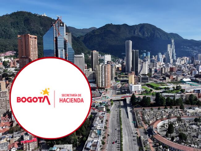 Impuesto vehicular y predial 2026 en Bogotá, Foto getty images y logo de la Secretaria Distrital de Hacienda de Bogotá.