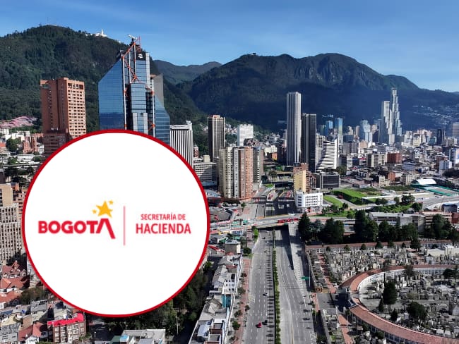 Impuesto vehicular y predial 2026 en Bogotá, Foto getty images y logo de la Secretaria Distrital de Hacienda de Bogotá.