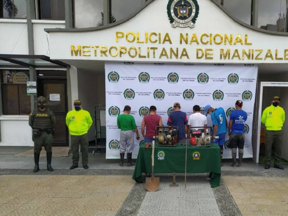 Capturan a seis personas por presunta minería ilegal en Manizales