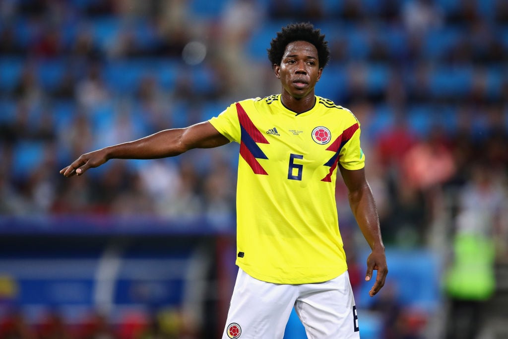 MOSCOW, RUSSIA - JULY 03:  Carlos Sanchez of Colombia gestures during the 2018 FIFA World Cup Russia Round of 16 match between Colombia and England at Spartak Stadium on July 3, 2018 in Moscow, Russia.  (Photo by Chris Brunskill/Fantasista/Getty Images)