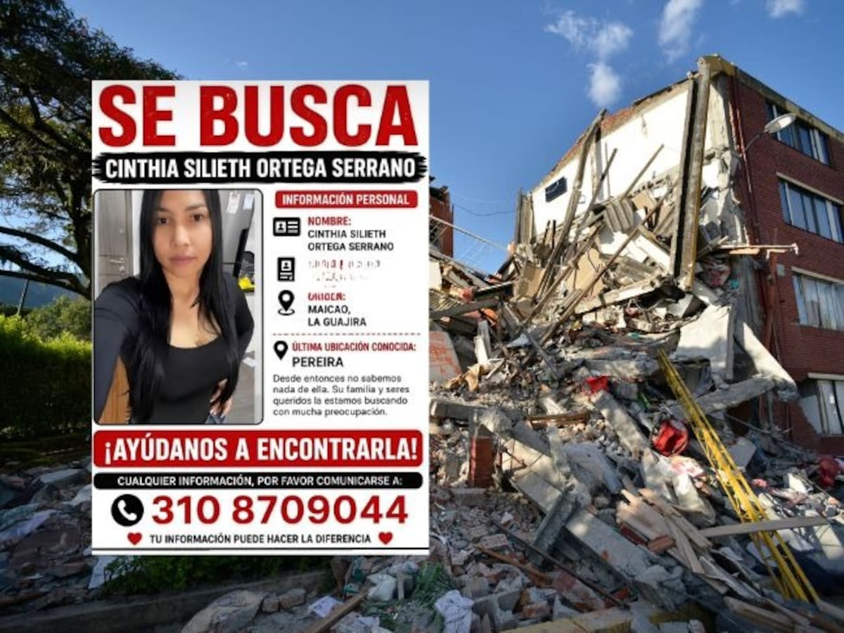 Familiares buscan a Cinthia Silieth Ortega Serrano, desaparecida en Pereira tras terremoto de 7,4