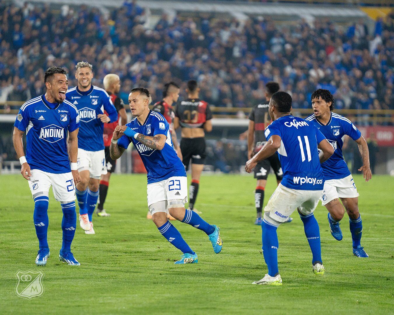 Leonardo Castro celebra su gol vs Cúcuta Deportivo en las semifinales de la Copa Colombia, vía X: Millosoficial
