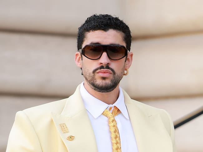 PARIS, FRANCE - JULY 06: Bad Bunny during Day One of Paris Fashion Week - Haute Couture Fall/Winter 2026/2027 on July 06, 2026 in Paris, France. (Photo by Arnold Jerocki/Getty Images)