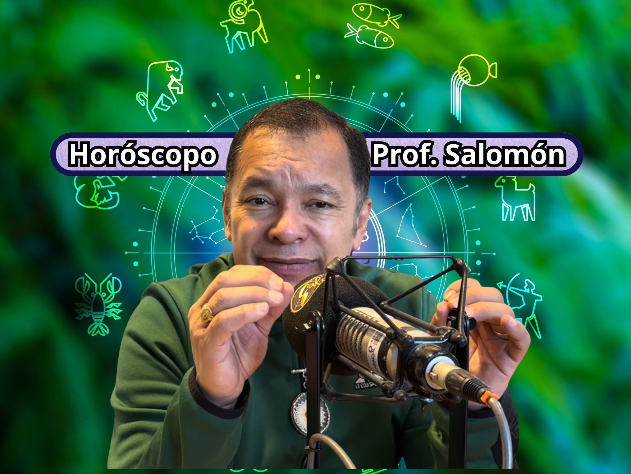Él es el profesor Salomón, experto en la lectura del Horóscopo y el Tarot (Crédito: Profesor Salomón - Youtube) // De fondo: Imagen ilustrativa del horóscopo (crédito: Getty Images).