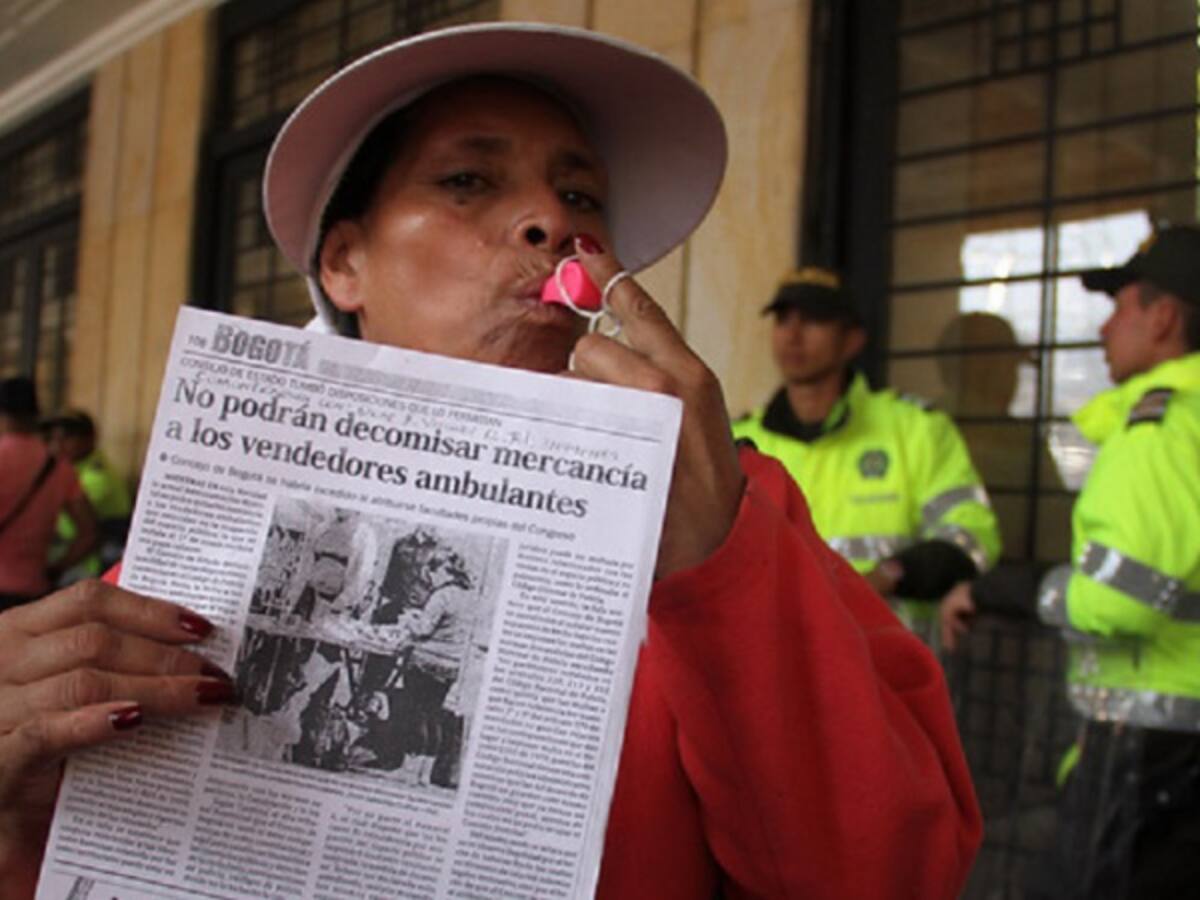 Vendedores ambulantes de Bogotá piden ser reubicados