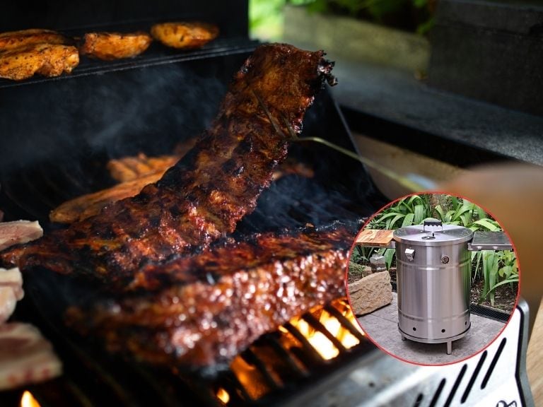 Imagen de referencia de un asado y barril ahumador. / Vía Getty Images y The Smoker Barrel