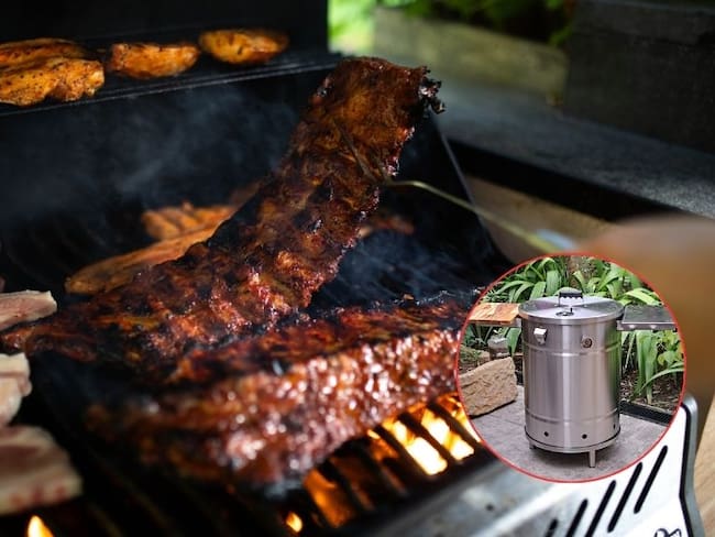 Imagen de referencia de un asado y barril ahumador. / Vía Getty Images y The Smoker Barrel