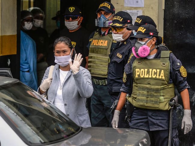 Keiko Fujimori a la salida de la carcel Santa Mónica en Lima tras completar tres meses detenida en medio del caso Odebrecht. 
