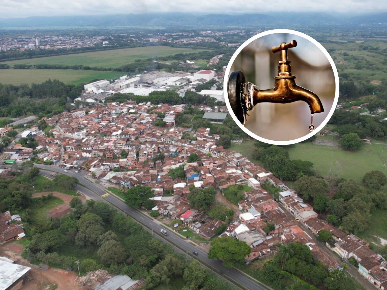 Corregimiento de Puerto Caldas sin agua (foto: Alcaldía de Pereira)