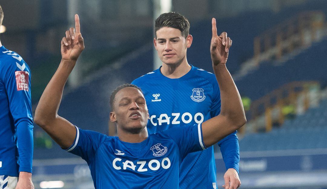 Yerry Mina y James Rodríguez