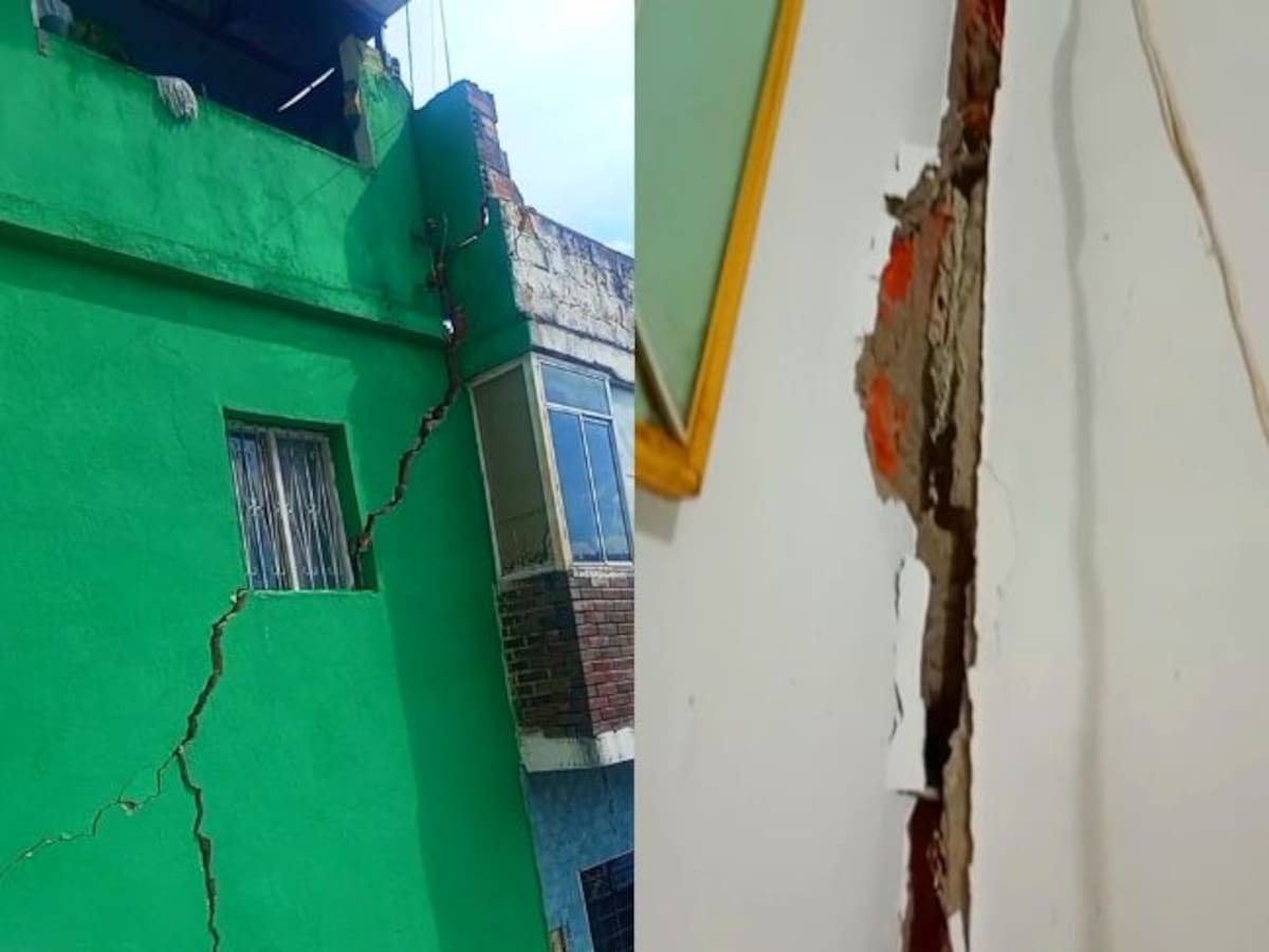 Familias abandonan sus viviendas por grietas y desprendimientos en el barrio Kennedy en Bucaramanga