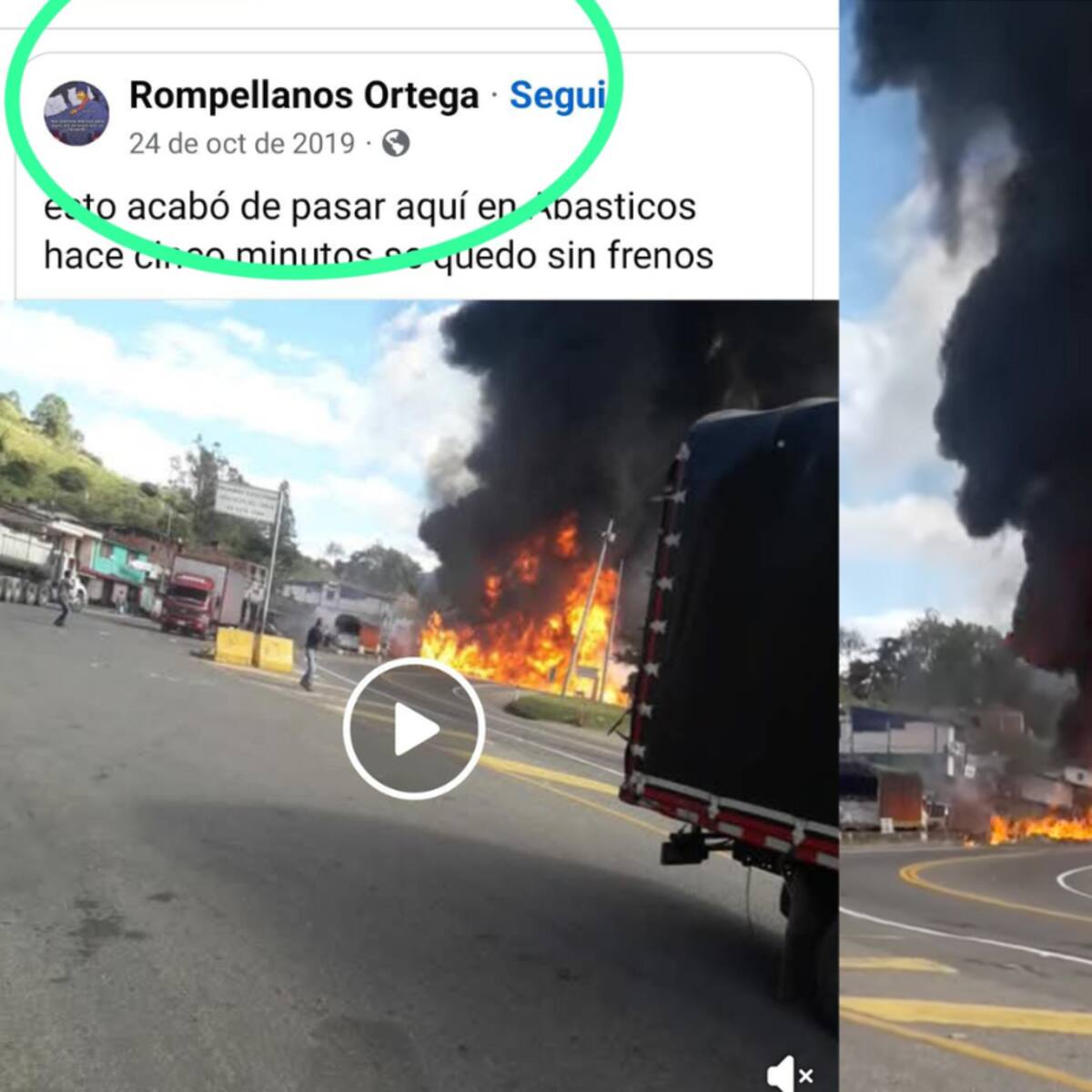 Incendio difundido en redes sociales sobre vía Bogotá-Villavicencio ocurrió hace 5 años y no en 2025