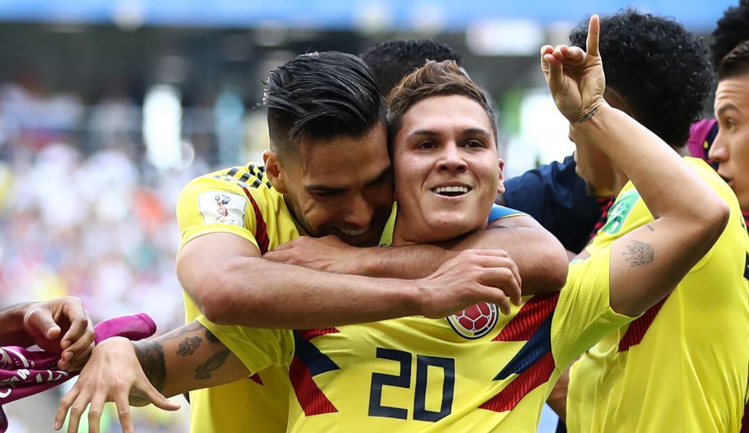 Falcao y Juan Fernando Quintero en el Mundial de Rusia 2018