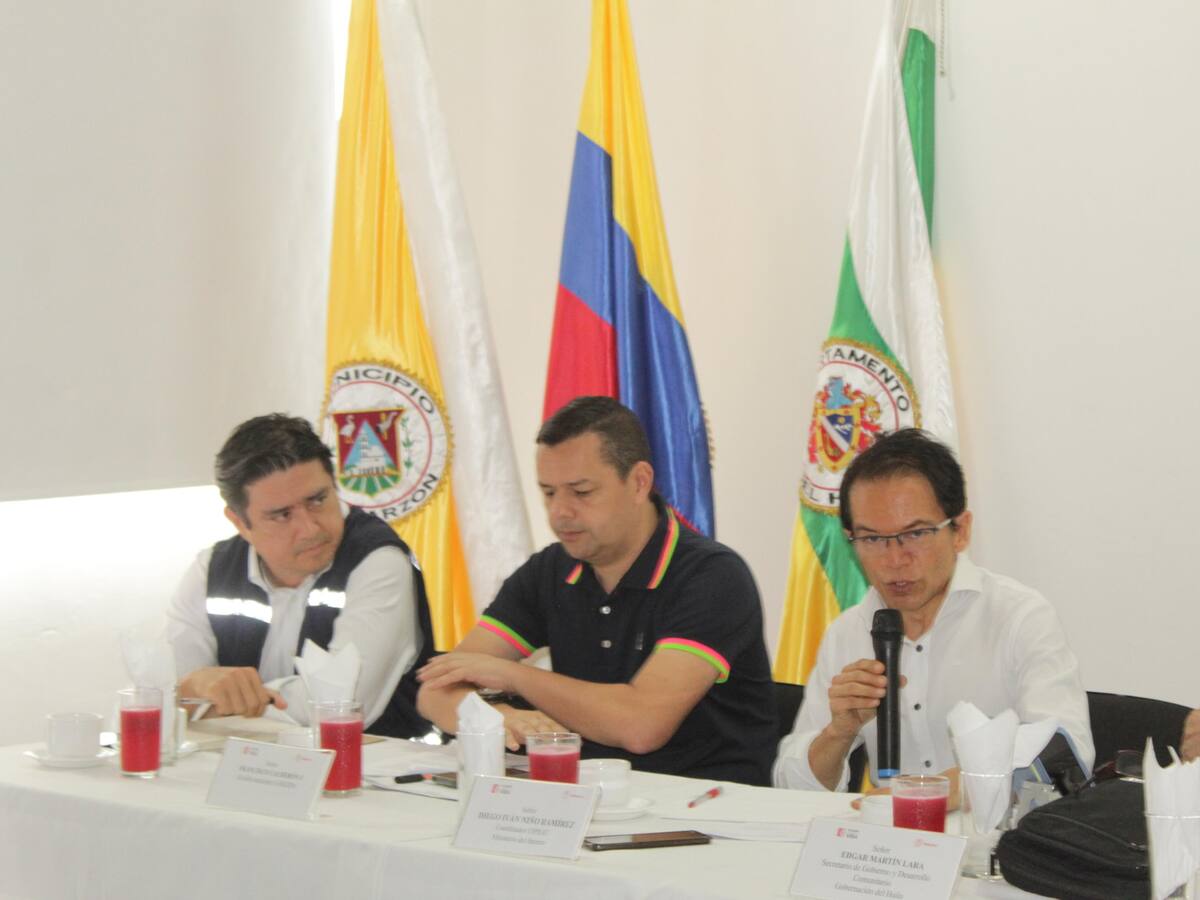 Autoridades Nacionales revisaron Alertas Tempranas en Gigante y Garzón, Huila