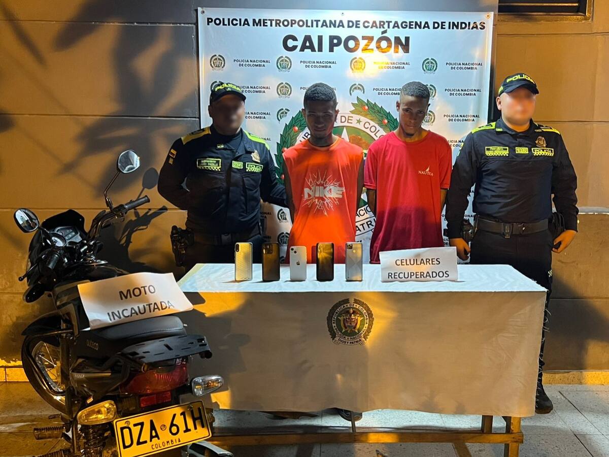 Capturados dos presuntos delincuentes tras robar varios celulares en Cartagena