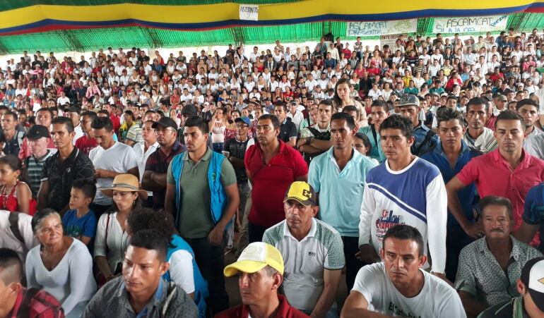 Asamblea campesina en El Tarra por conflicto armado entre el ELN y Los Pelusos