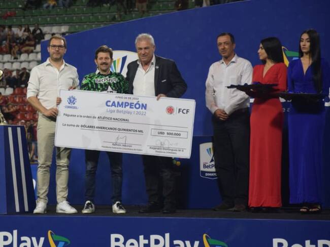 Emilio Gutiérrez, en la premiación del primer semestre de Liga como presidente de Atlético Nacional.