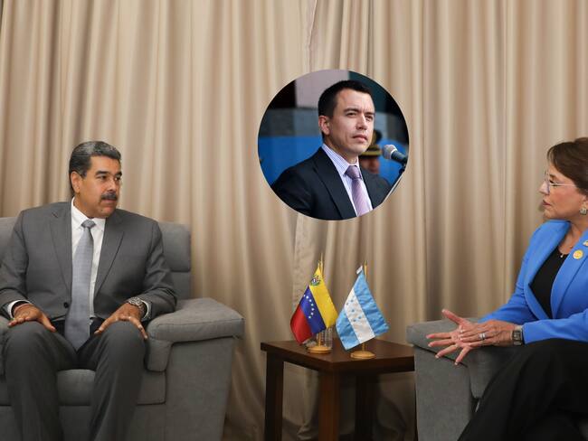 Presidente de Venezuela, Nicolás Maduro; presidenta de Honduras, Xiomara Castro y presidente de Ecuador, Daniel Noboa.