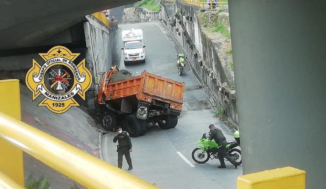 Lugar del accidente en Manizales. 