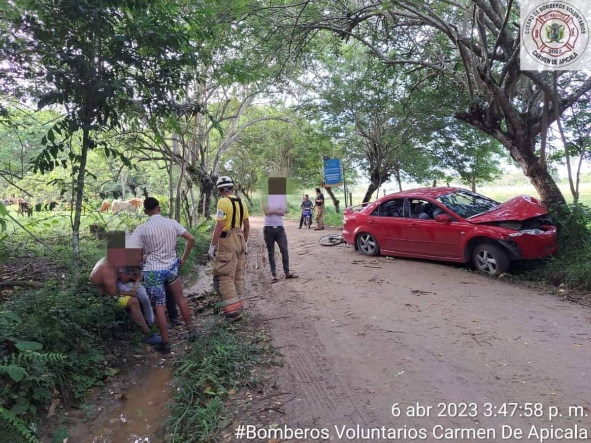 Dos personas heridas en un accidente de tránsito en la a Carmen de Apicalá, Tolima