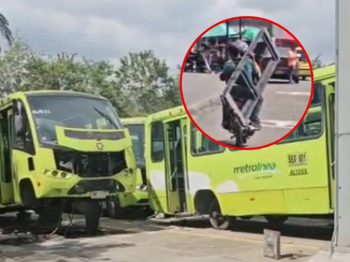 Siguen desvalijando las estaciones y los buses de Metrolínea: chatarra se la llevaban a Piedecuesta