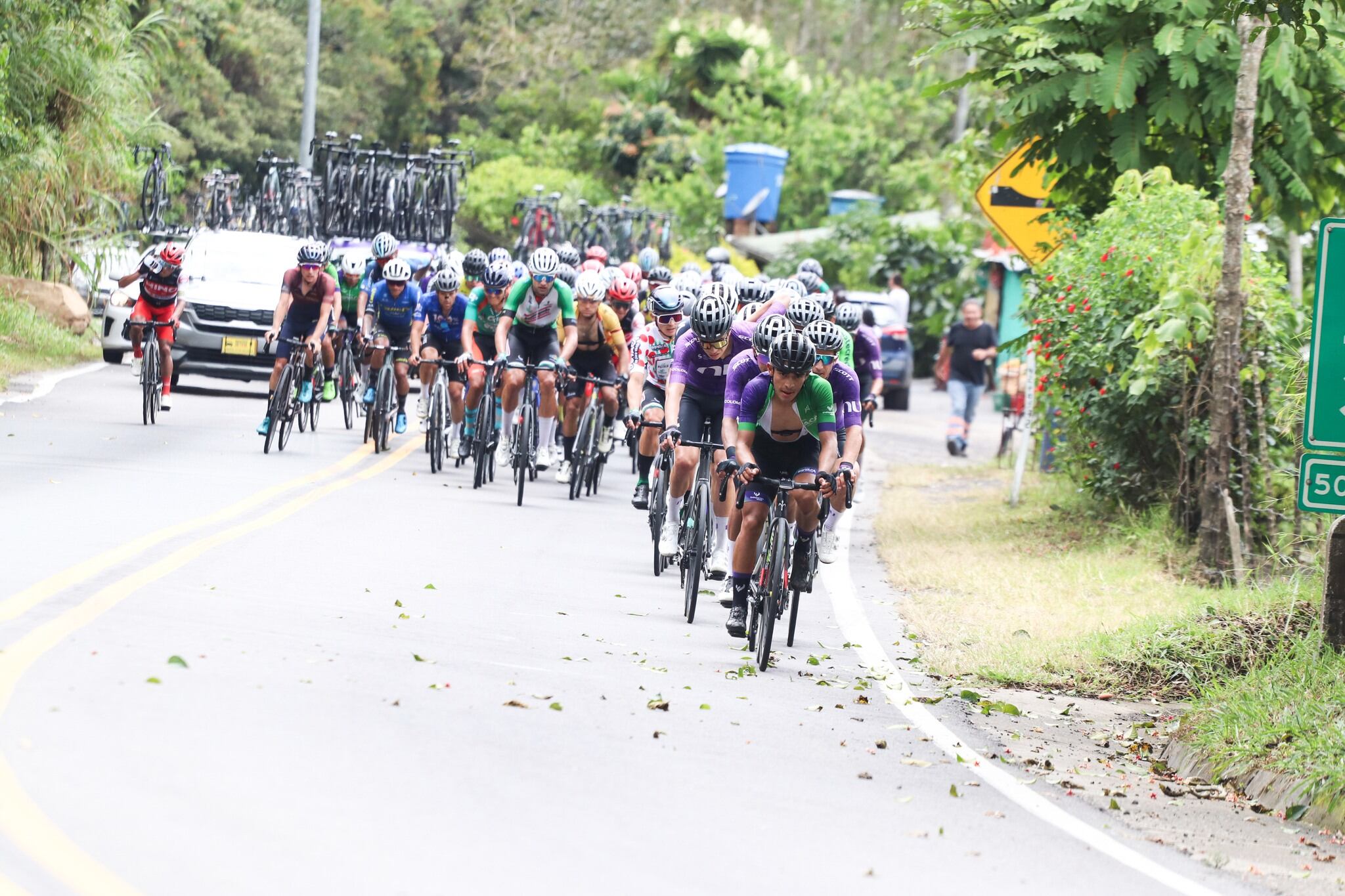 Por competencia ciclística estará cerrada la vía la línea. Foto: Cortesía archivo Vuelta a Colombia