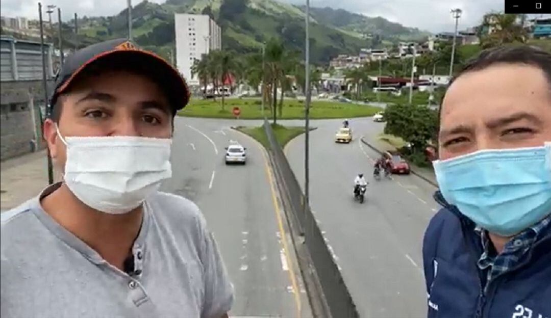 Juan Esteban Gil Chavarría, director de Invías y Carlos Mario Marín Correa, alcalde de Manizales