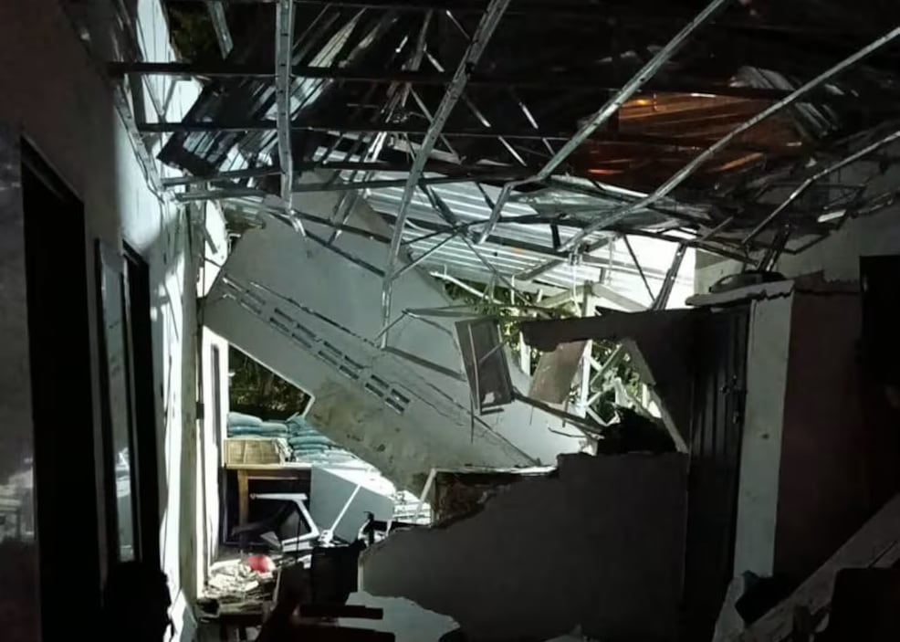 Daños del atentado en Pailitas, Cesar.