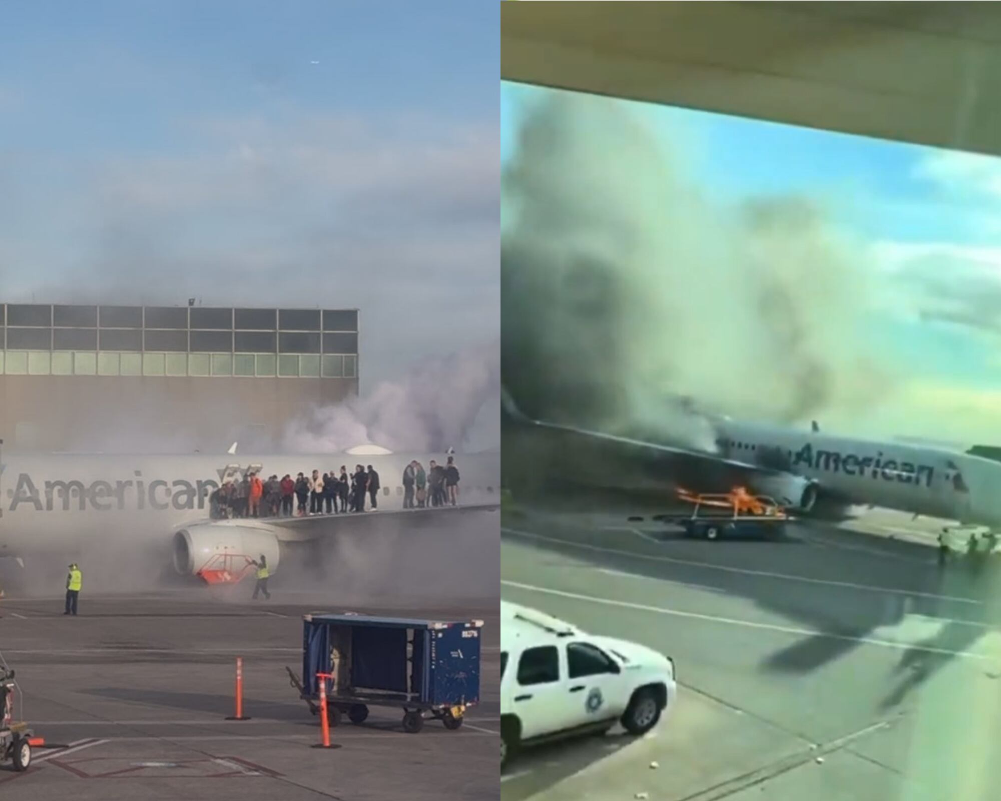 Los pasajeros lograron ser evacuados del aeronave de American Airlines que se incendió en la pista del aeropuerto de Denver (Colorado) luego de llegar de Colorado Springs.
(foto: Cortesía / Caracol Radio )