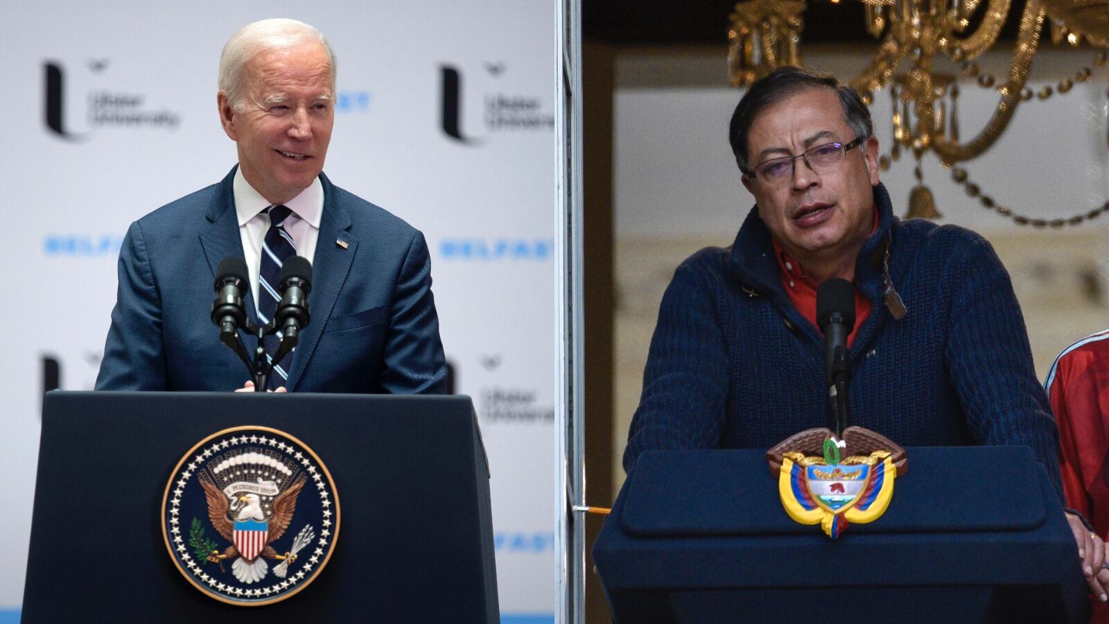 Presidente de EE.UU.  Joe Biden y presidente de Colombia, Gustavo Petro