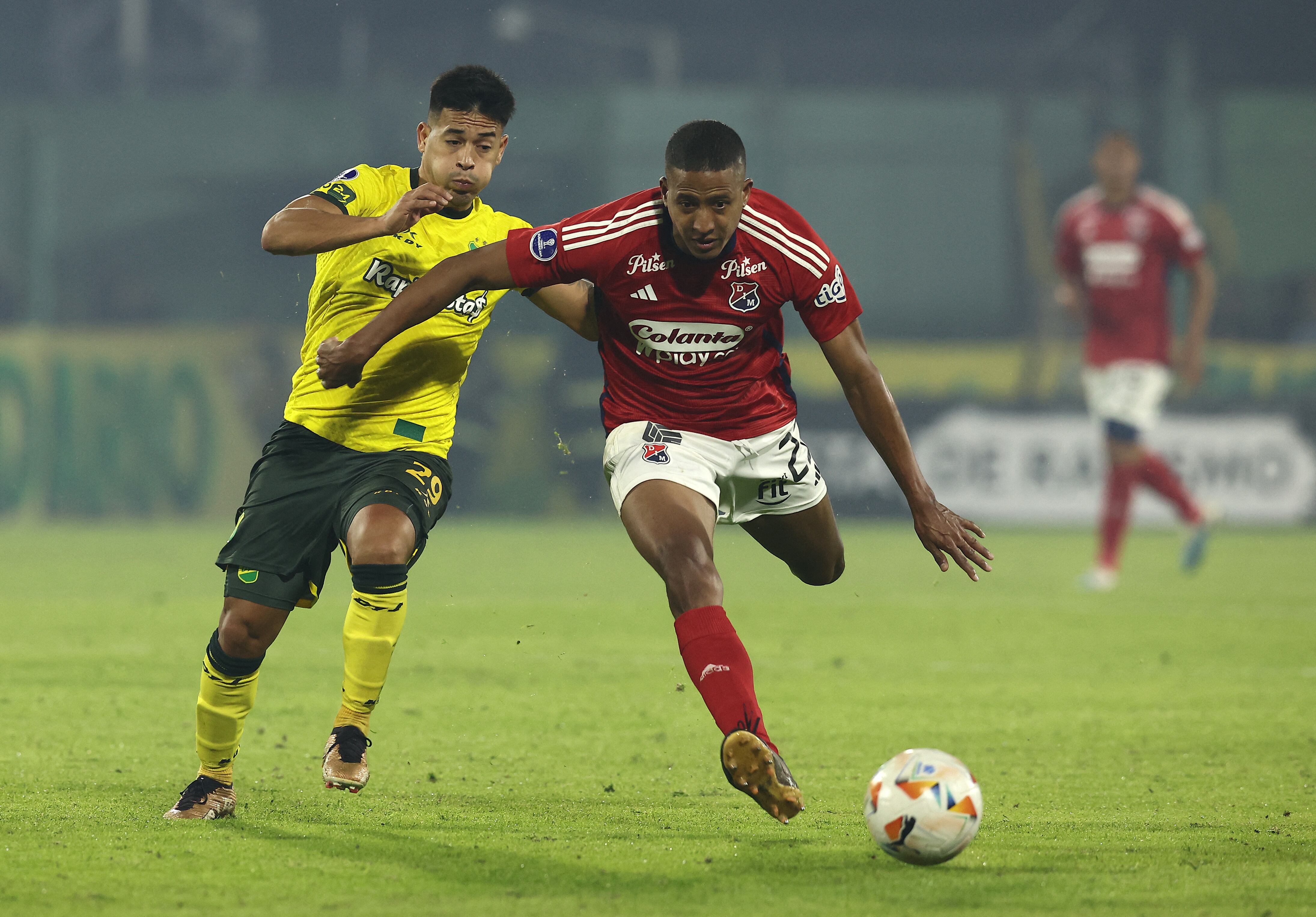 Fainer Torijano en el duelo del Independiente Medellín por Copa Sudamericana. (Photo by ALEJANDRO PAGNI / AFP) (Photo by ALEJANDRO PAGNI/AFP via Getty Images)