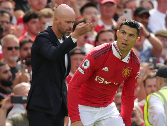 Erik ten Hag y Cristiano Ronaldo (Foto por Ian Hodgson/PA Images via Getty Images)