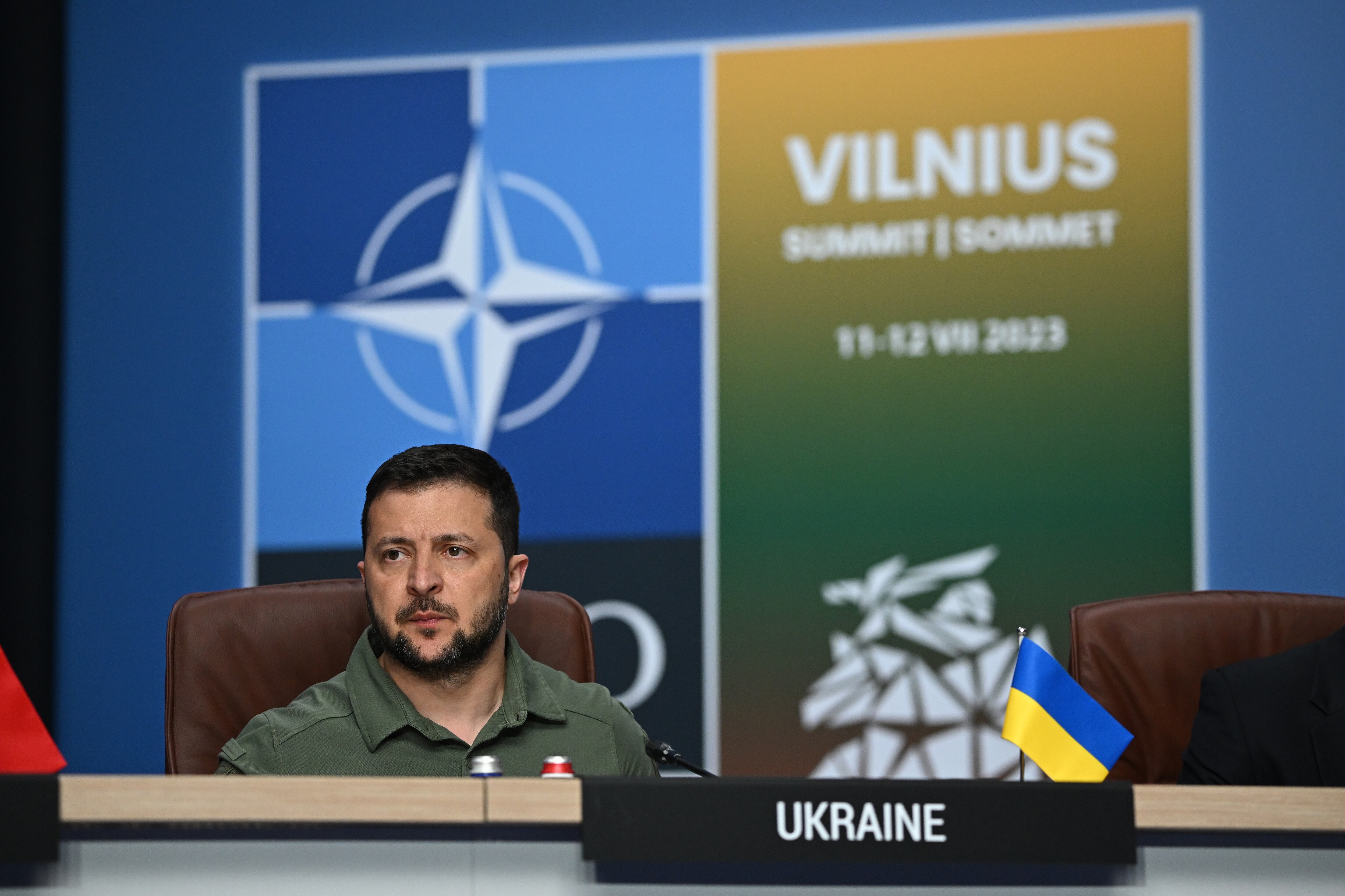 Participación del presidente ucraniano, Volodymyr Zelensky, en la cumbre de la OTAN. 
(Foto: Paul Ellis - Pool/Getty Images)