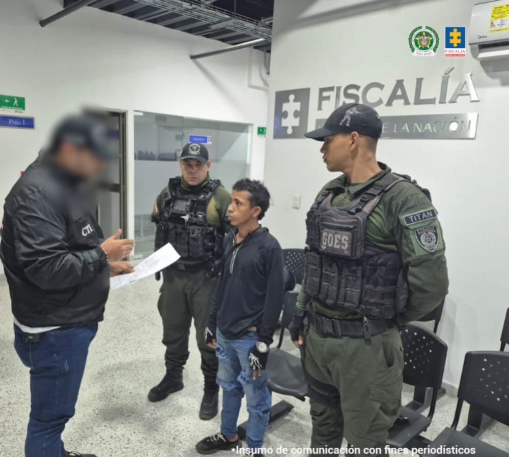 Momentos en que el procesado era capturado por el CTI y la Policía Nacional en Magangué (Bolívar). // Fiscalía
