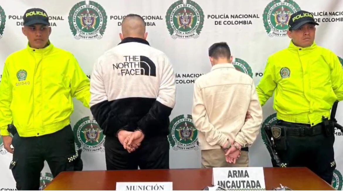 Capturados: Foto Cortesía Policía Metropolitana de Bogotá.