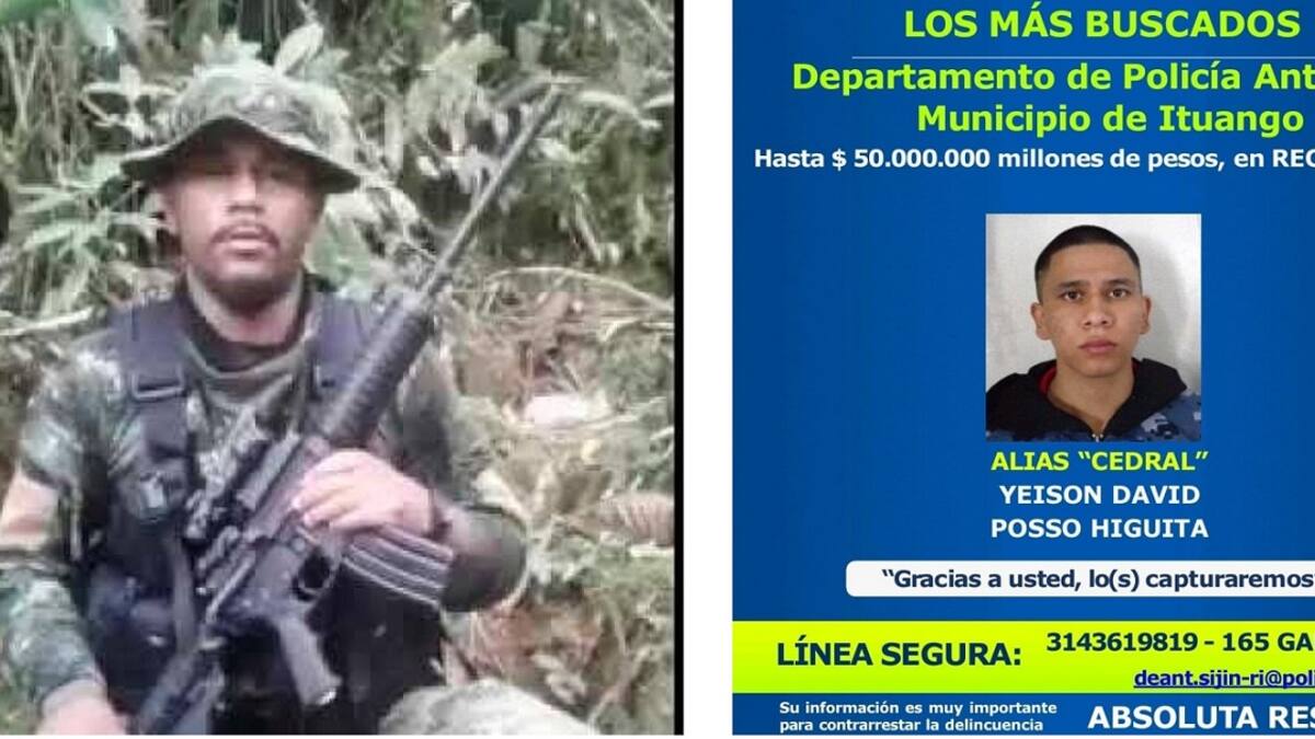 Ofrecen recompensa por alias Ramiro del frente 18 y alias Cedral de las AGC en Ituango