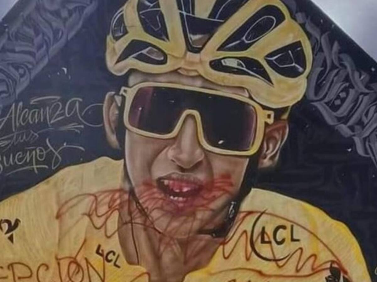 Mural artístico del ciclista Egan Bernal fue vandalizado en Zipaquirá