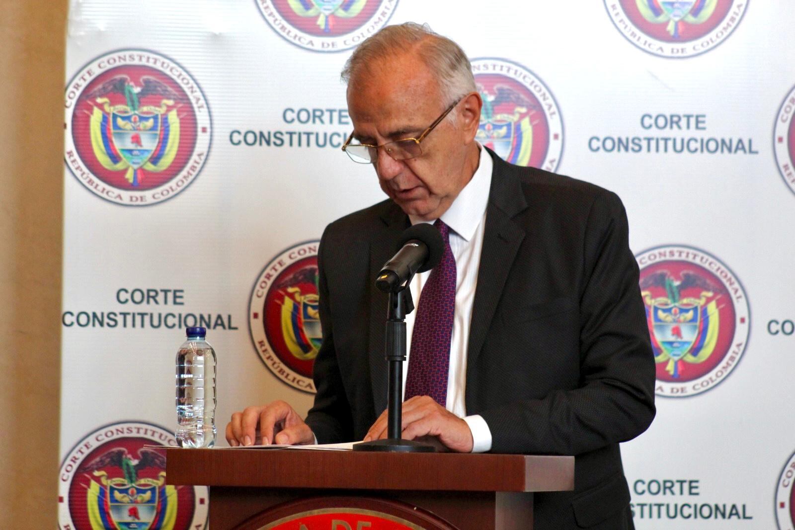 Ministro de Defensa, Iván Velásquez, en la Corte Constitucional.