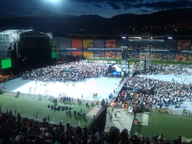 Así se observa el Atanasio Girardot de Medellín previo al concierto de Beyoncé.