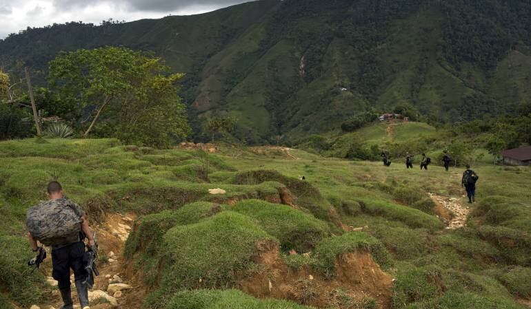 Imagen de un excampamento de las Farc en Antioquia.