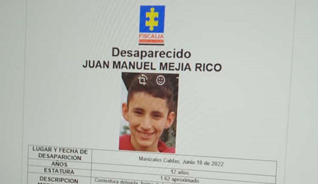 Juan Manuel Mejía Rico desapareció el pasado 10 de junio