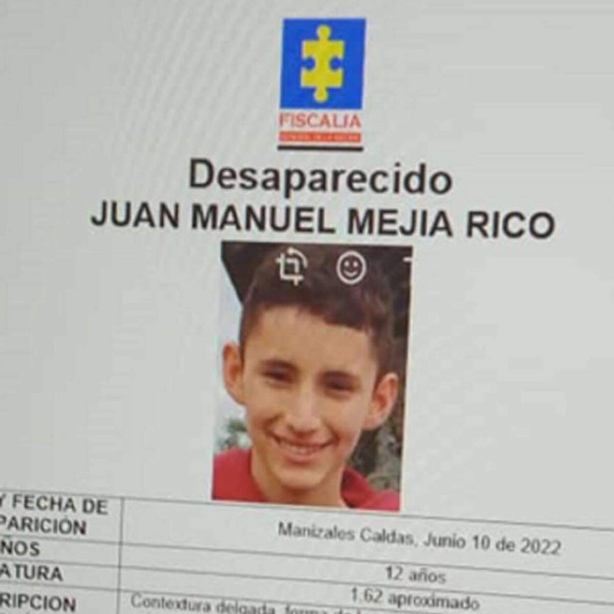 Juan Manuel Mejía Rico desapareció el pasado 10 de junio