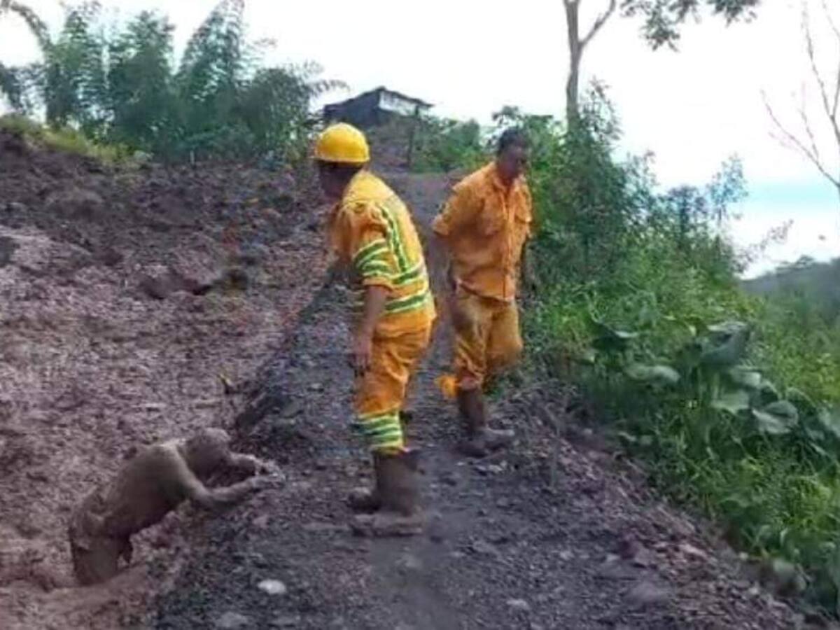 Tres personas por poco pierden la vida en Otanche, Boyacá, por un derrumbe